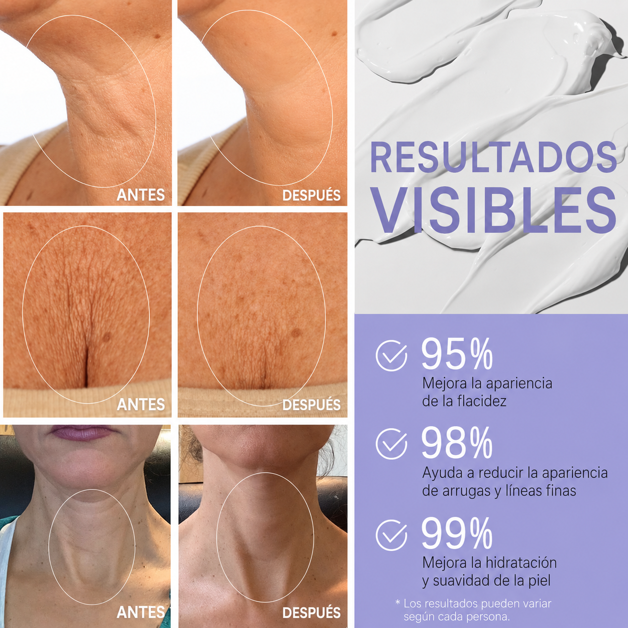 Crema GOPURE reafirmante para el cuello que reduce arrugas y combate los signos del envejecimiento