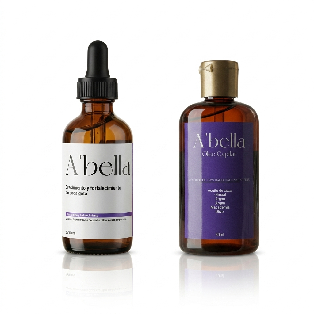Dúo Capilar A'bella: Sérum de Crecimiento + Óleo Reparador Intensivo