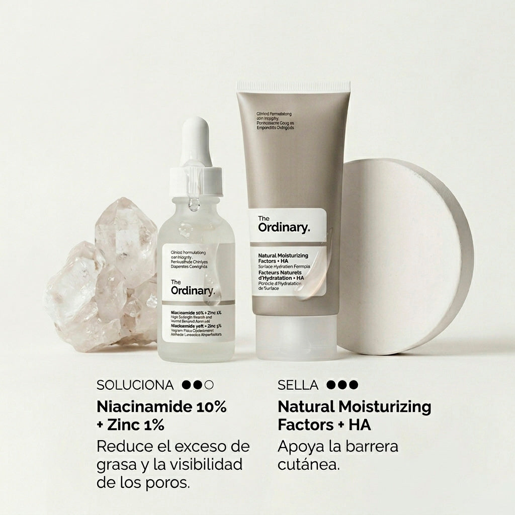 Dúo Ordinary: Natural moisturizing factors + ha y Niacinamida 10% + Zinc 1%